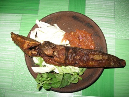 Fried fish & Sambal in Indonesia